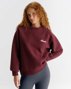Oversized Knit Sweatshirt - Damson