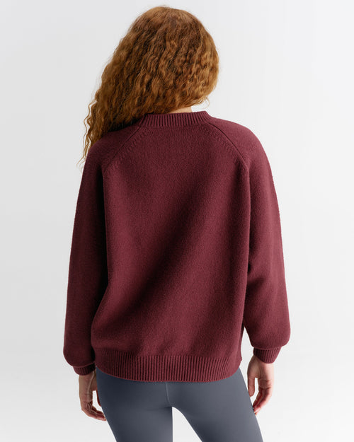 Oversized Knit Sweatshirt - Damson