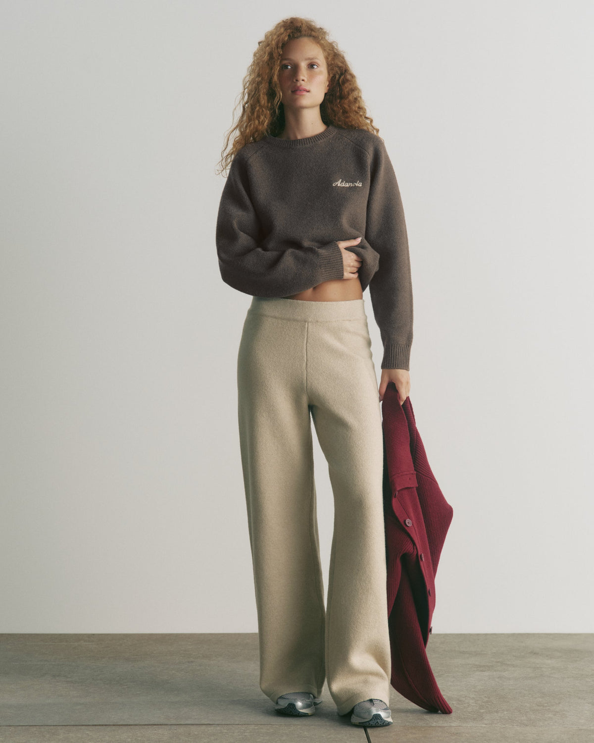 Knit Straight Leg Sweatpants - Oatmeal