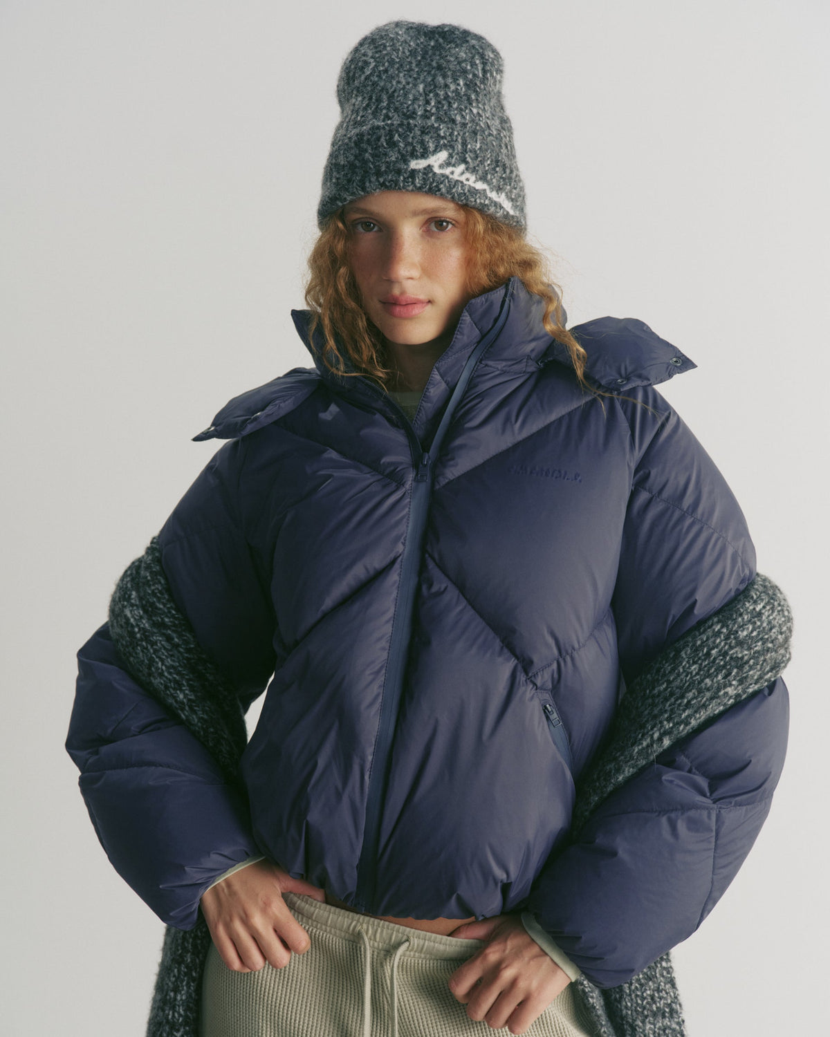Diamond Down Puffer Jacket - Midnight Blue