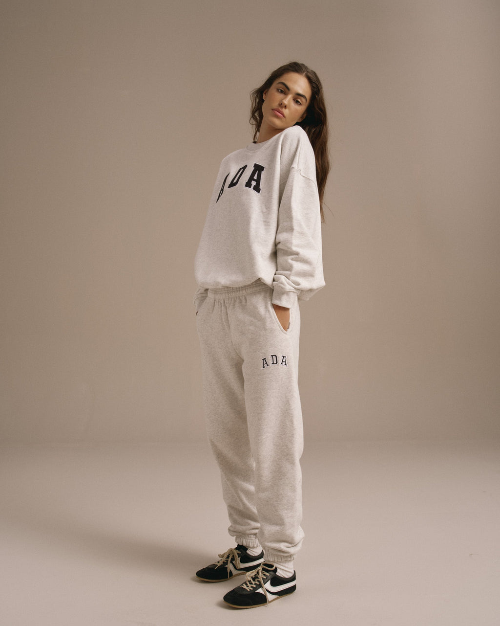 ADA Cuffed Sweatpants - Light Grey Melange