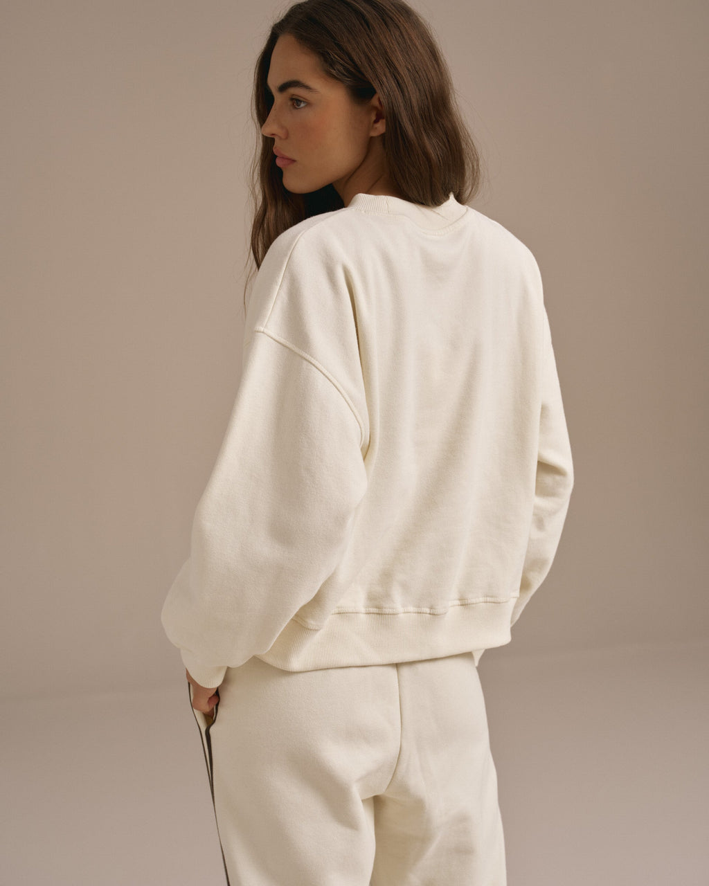 Loose Fit Sweatshirt - Marshmallow White