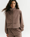 Raglan Storm Flap Track Jacket - Mink Brown