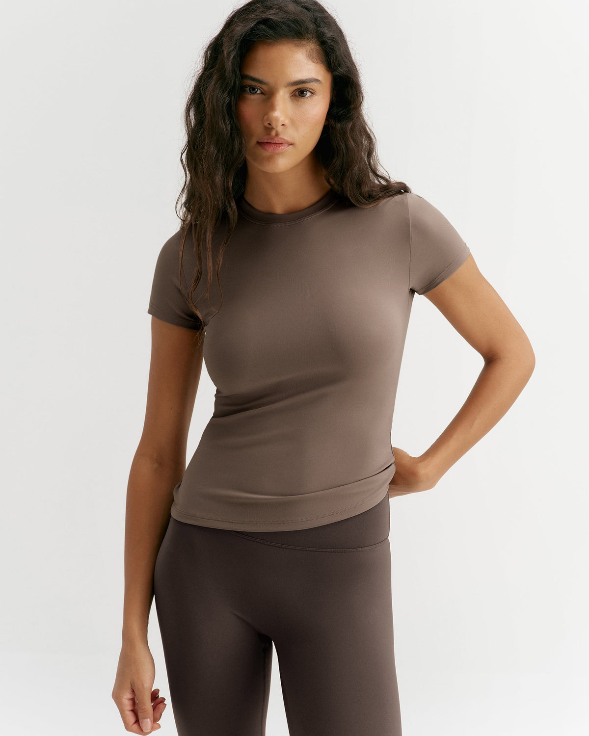 Ultimate Short Sleeve Top - Dusty Brown