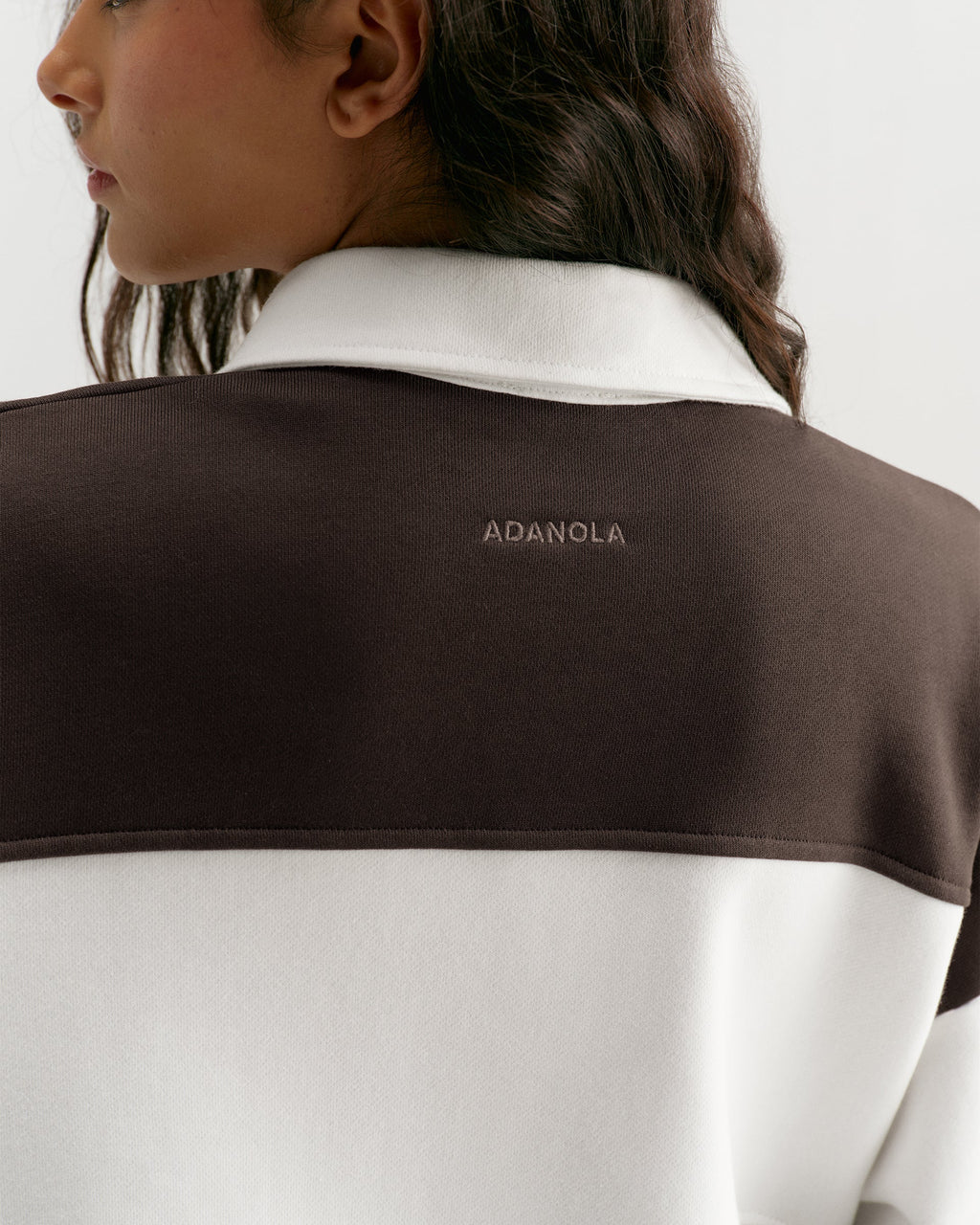 Oversized Henley Sweatshirt - Coffee Bean