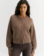 Knit Button Up Cardigan - Walnut Brown