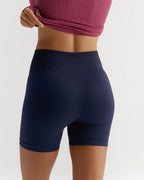 Classic Seamless Crop Shorts - Navy Blue