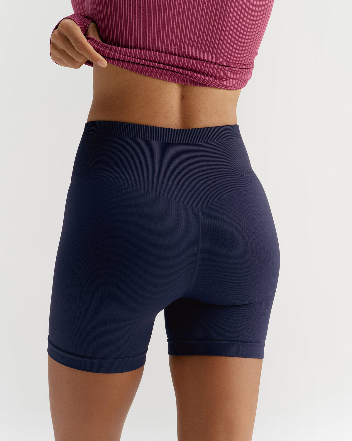 Classic Seamless Crop Shorts - Navy Blue