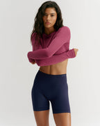 Classic Seamless Crop Shorts - Navy Blue