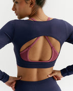 Classic Seamless Open Back Top - Navy Blue