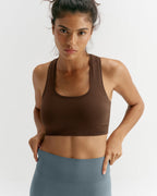 Classic Seamless Racer Back Bra - Chocolate Brown