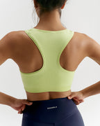 Classic Seamless Racer Back Bra - Washed Lime Green