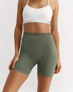 Classic Seamless Crop Shorts - Thyme Green
