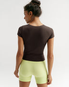 Seamless Short Sleeve Top - Coffee Bean