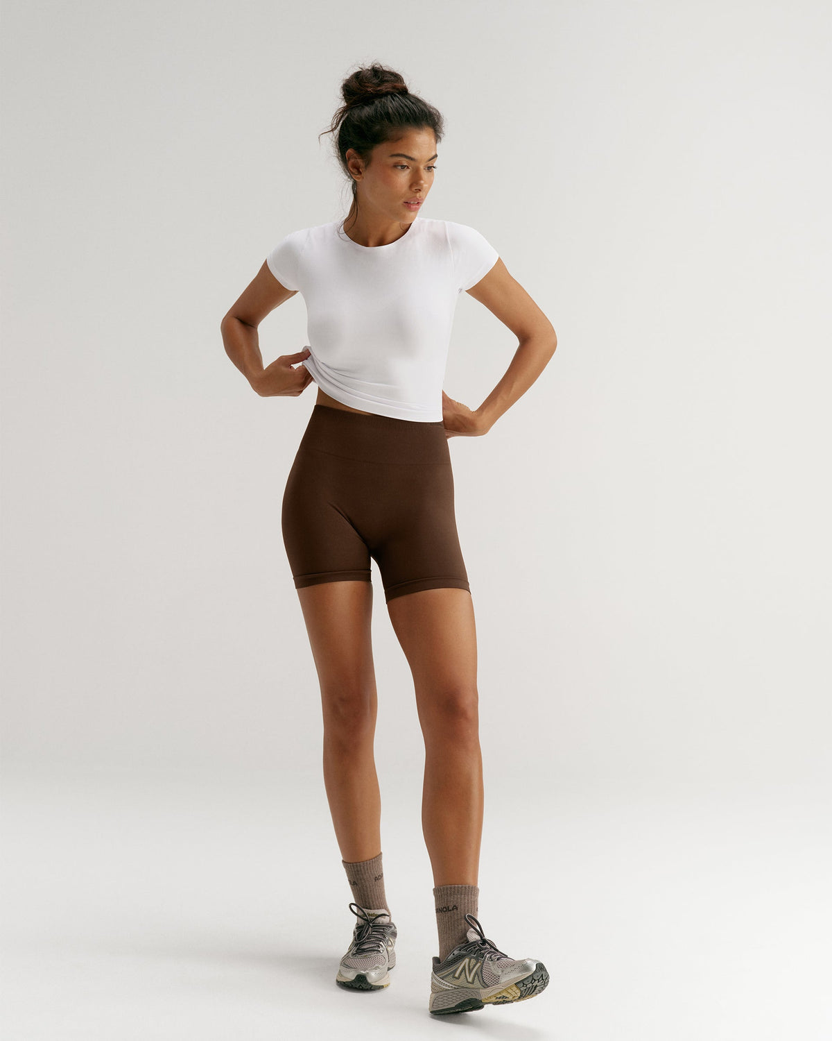 Seamless Short Sleeve Top - White