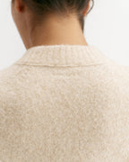 Knit Oversized Crew Sweatshirt - Oatmeal
