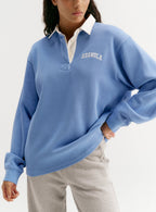 Oversized Rugby Top - Blossom Blue