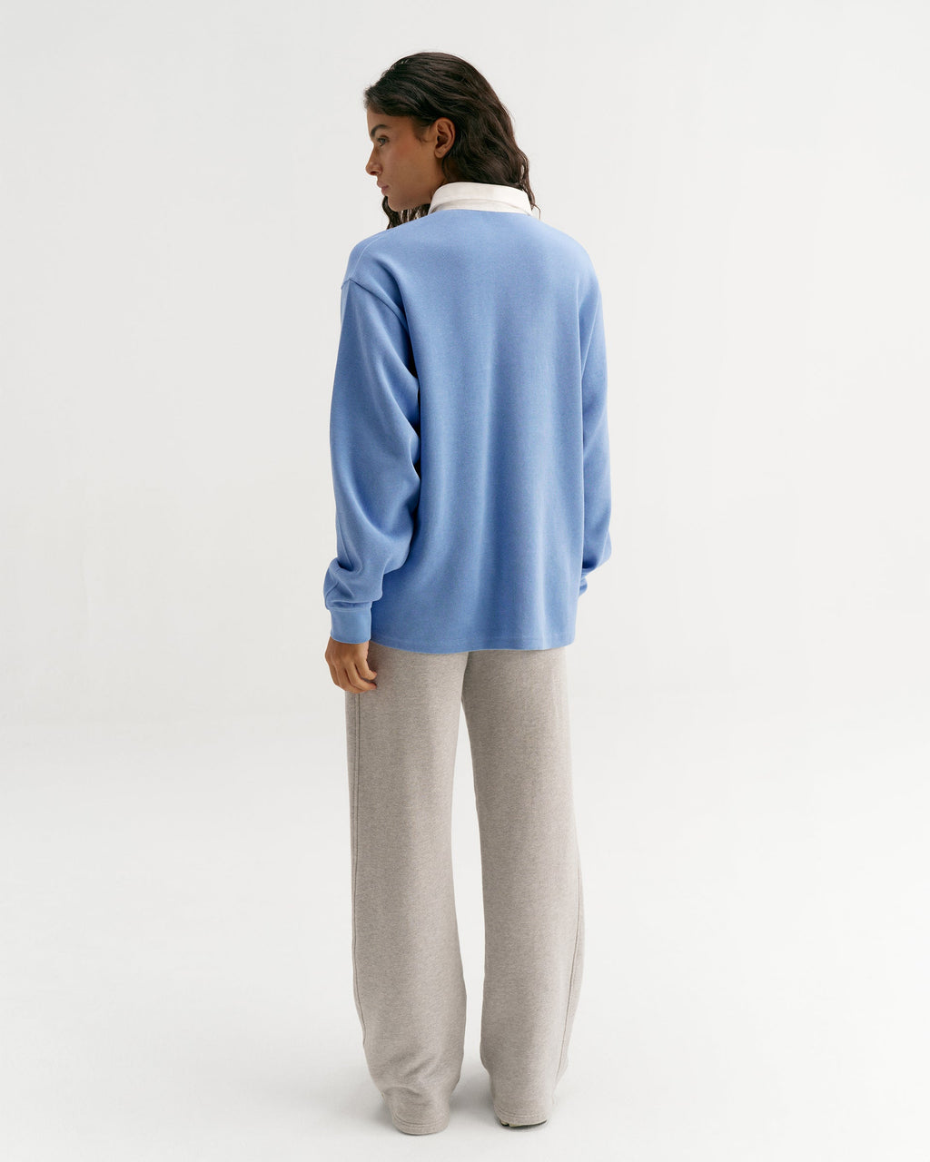 Oversized Rugby Top - Blossom Blue