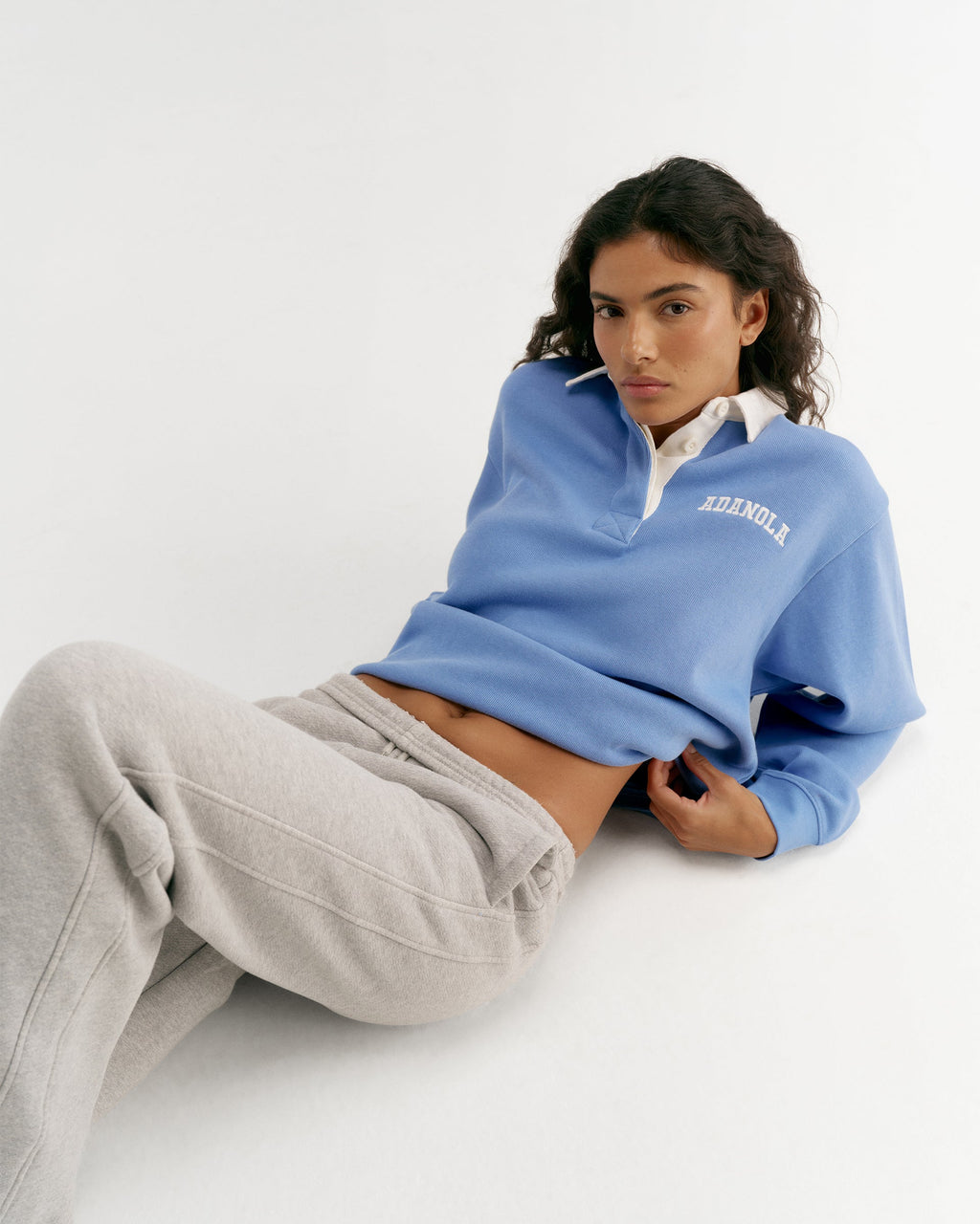 Oversized Rugby Top - Blossom Blue