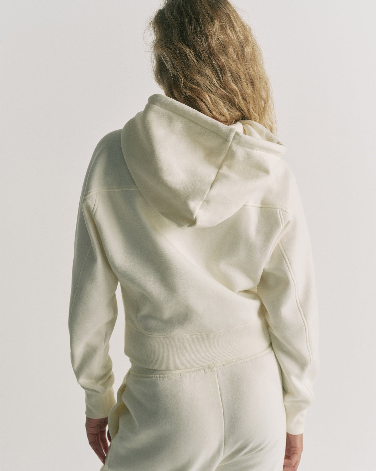 Studio Relaxed Zip Through Hoodie - Marshmallow White