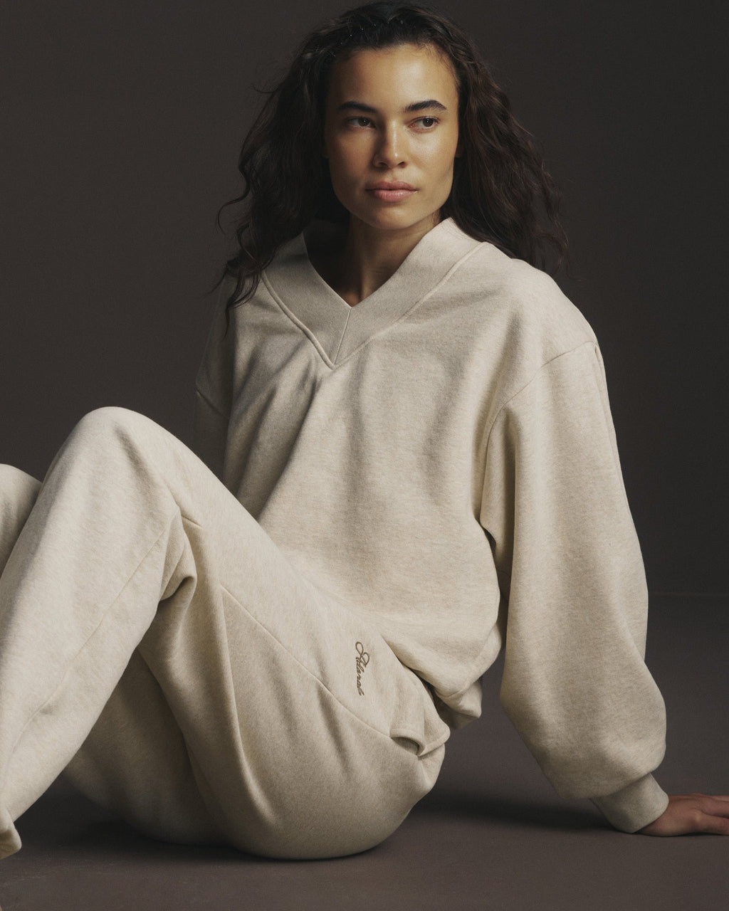Studio Loose Fit Sweatpants - Oatmeal Marl