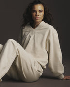Studio V-Neck Relaxed Sweatshirt - Oatmeal Marl