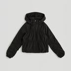 Ruched Detail Zip Up Jacket - Coffee Bean