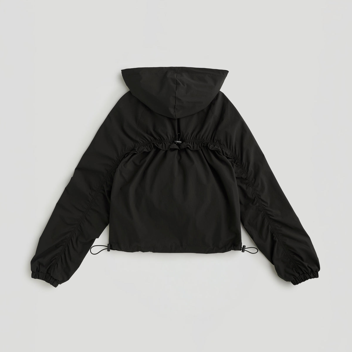 Ruched Detail Zip Up Jacket - Coffee Bean