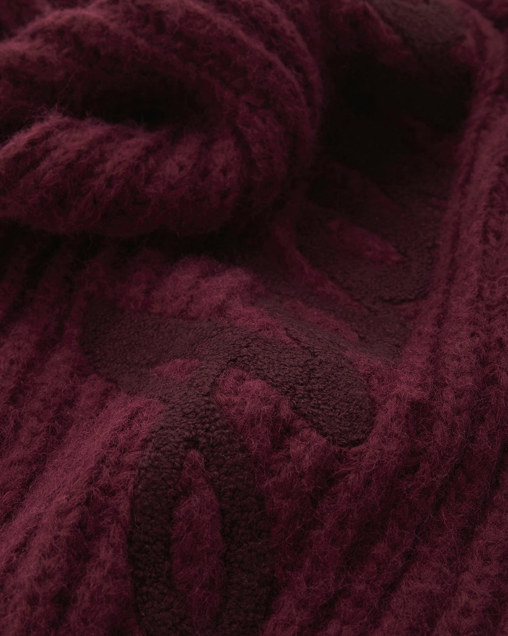 Chunky Boucle Scarf - Damson