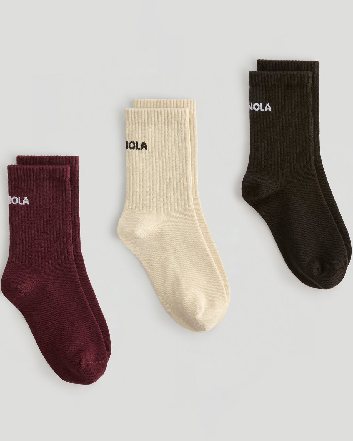 3 Pack Socks - Coffee Bean/Damson/Cream
