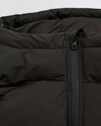Funnel Neck Balloon Sleeve Down Puffer Jacket - Coffee Bean