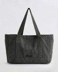 Script Washed Tote Bag - Graphite Grey