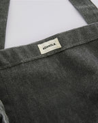 Script Washed Tote Bag - Graphite Grey