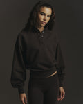 Studio Henley Sweatshirt - Coffee Bean