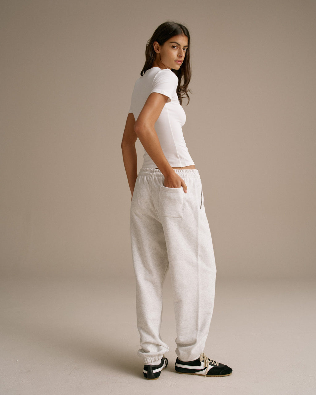 ADA Cuffed Sweatpants - Light Grey Melange