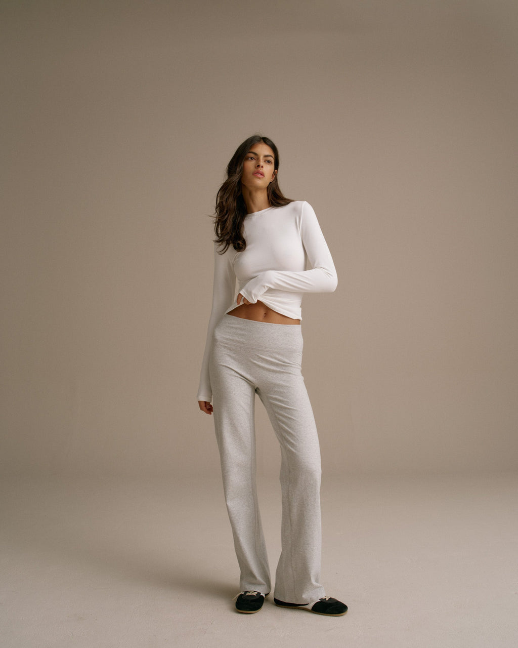 Cotton Long Sleeve Top - White
