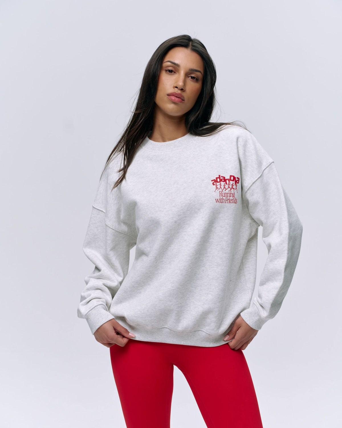 Oversized Sweatshirt - Light Grey Melange