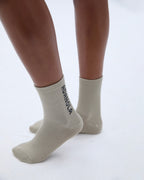 2 Pack Socks - White/Taupe
